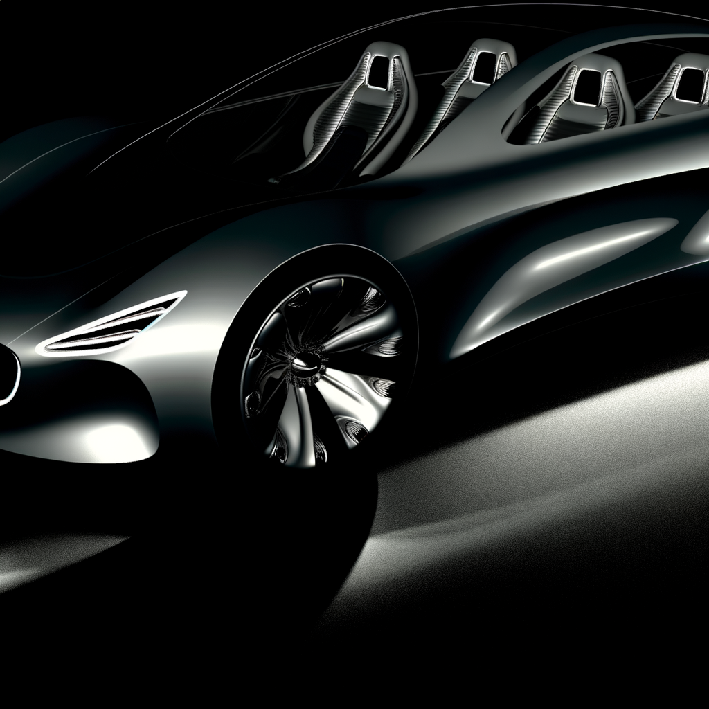 A sleek BMW concept car illuminated dramatically.