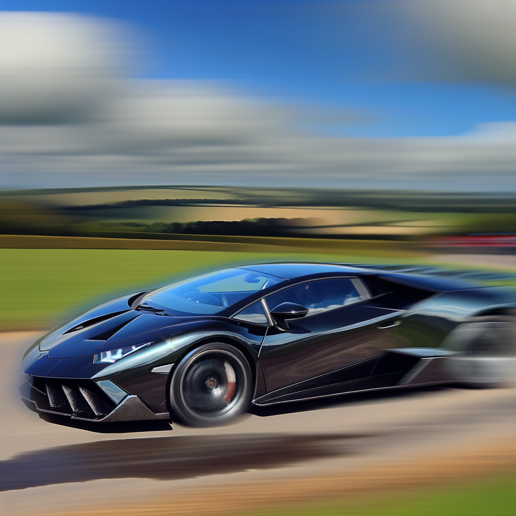 A sleek Lamborghini speeding through curves.