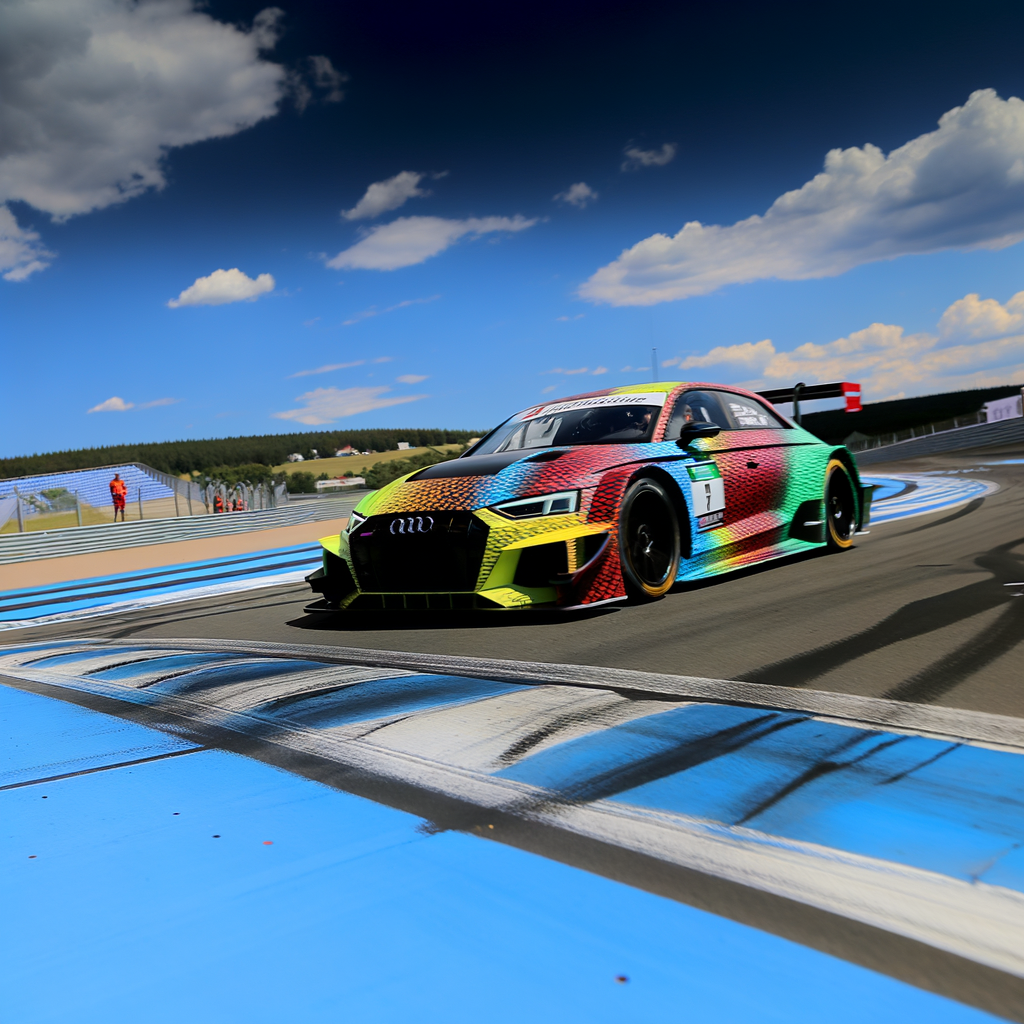 ABT-tuned Audi races on dynamic track.