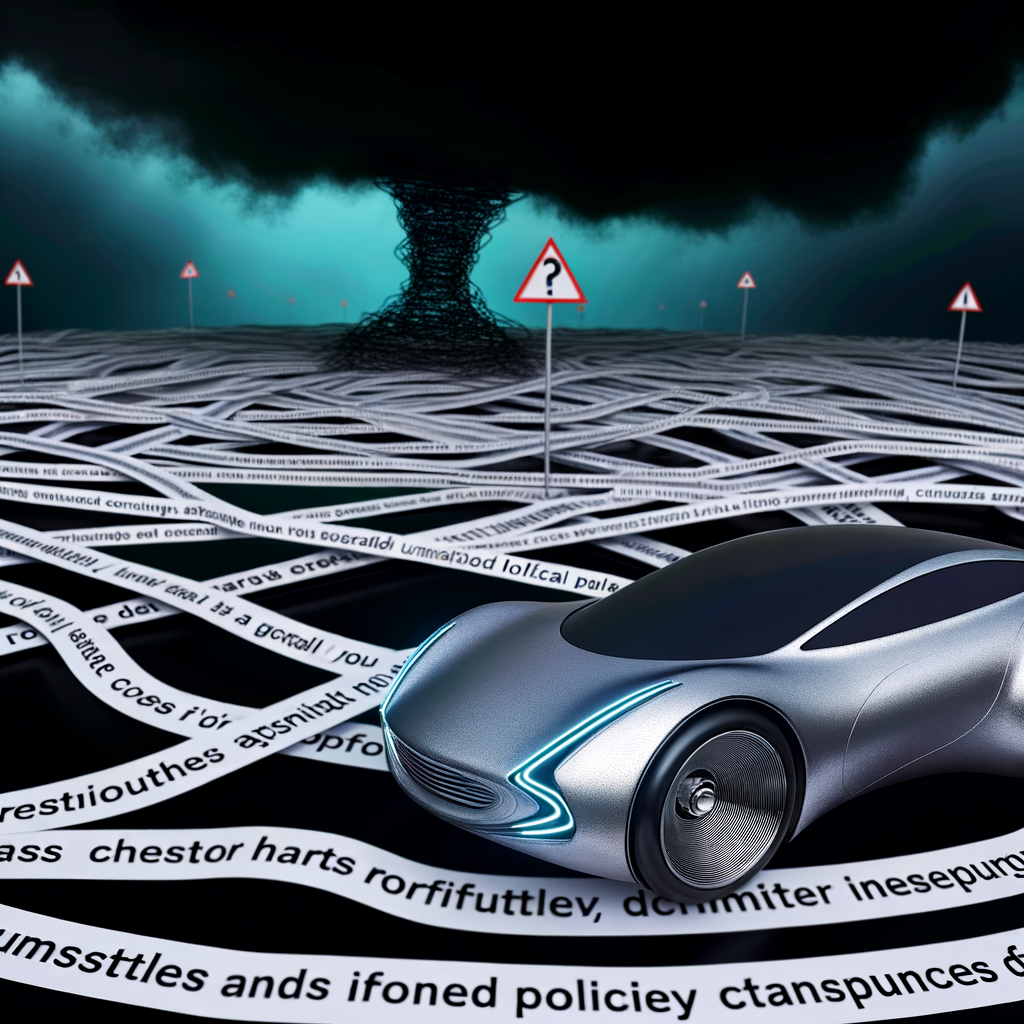 AI-driven car navigates complex policy roadmap.