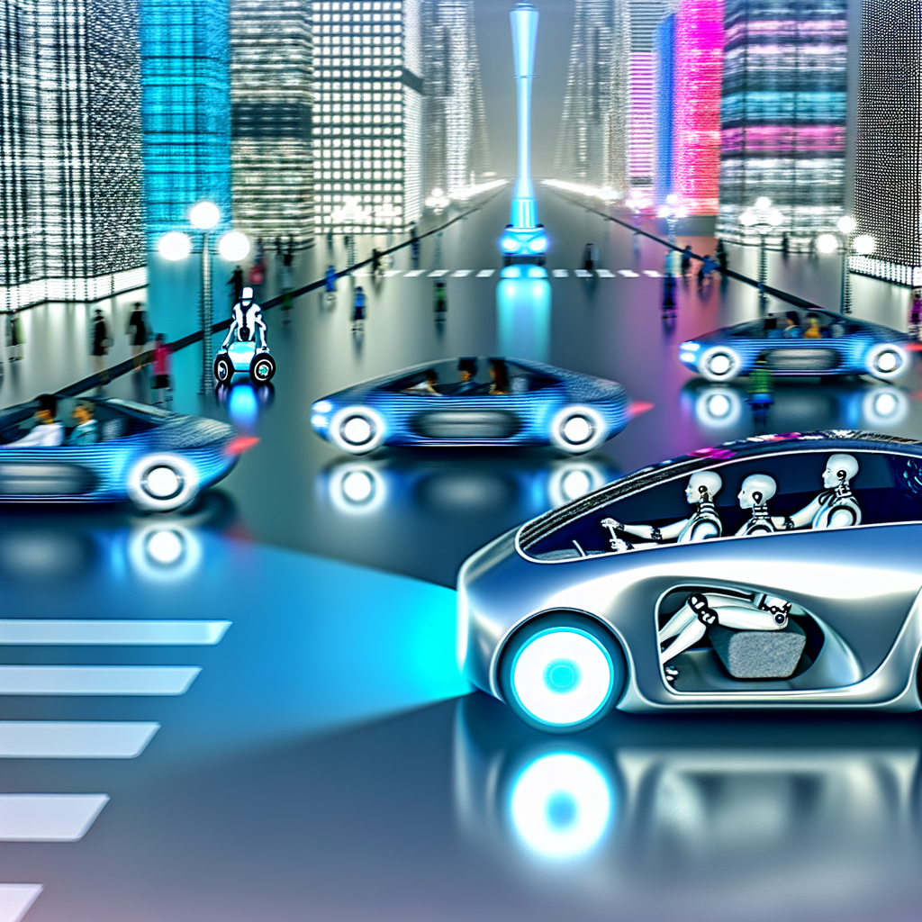 AI-driven cars shaping future cityscapes.