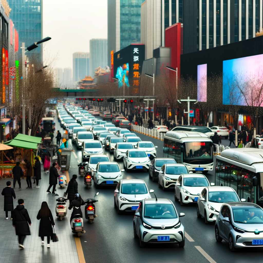 EVs dominate China's bustling urban streets.