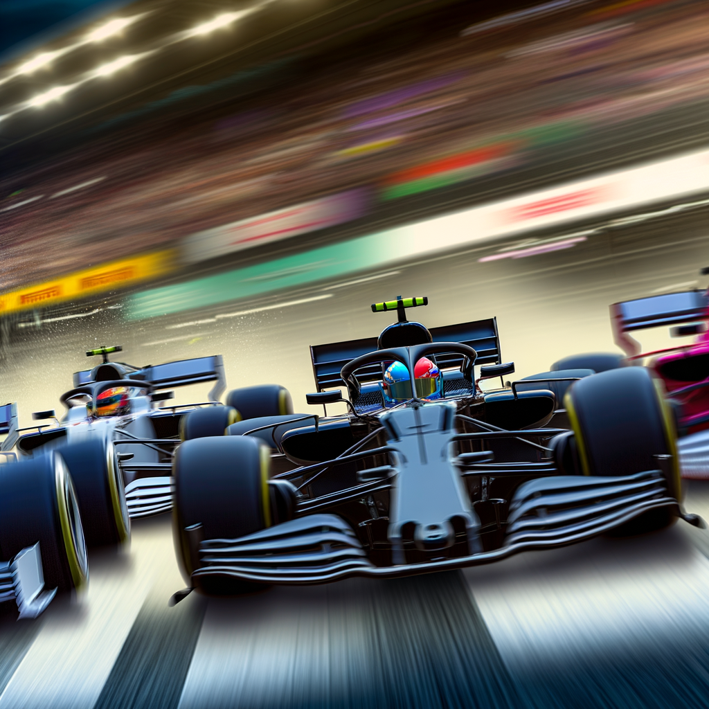 Formula 1 race, speed, technology, thrill.