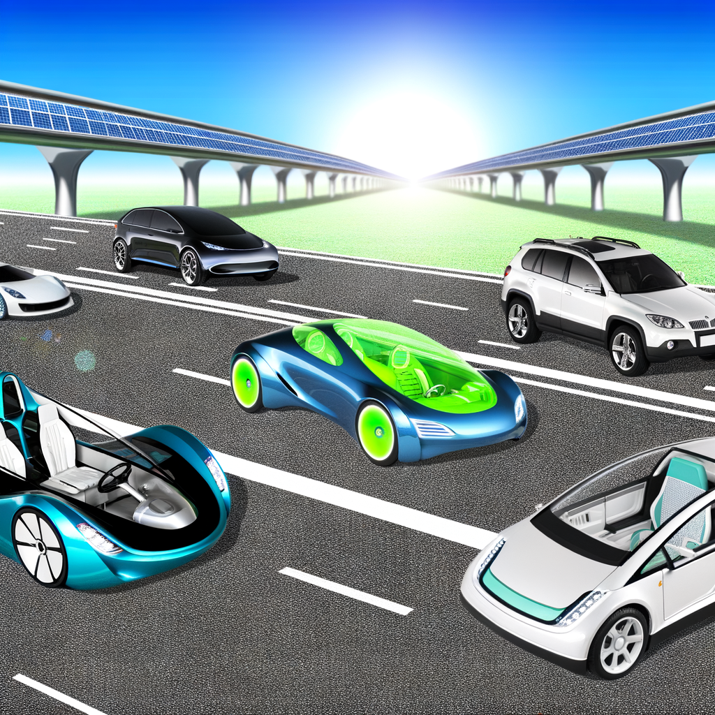 Futuristic cars shaping sustainable transportation horizon.