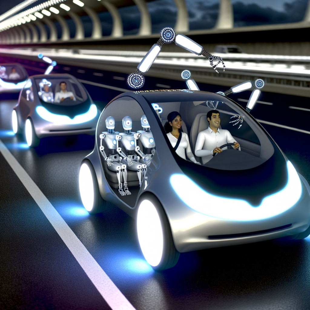 Futuristic cars showcasing EV and AI technology.