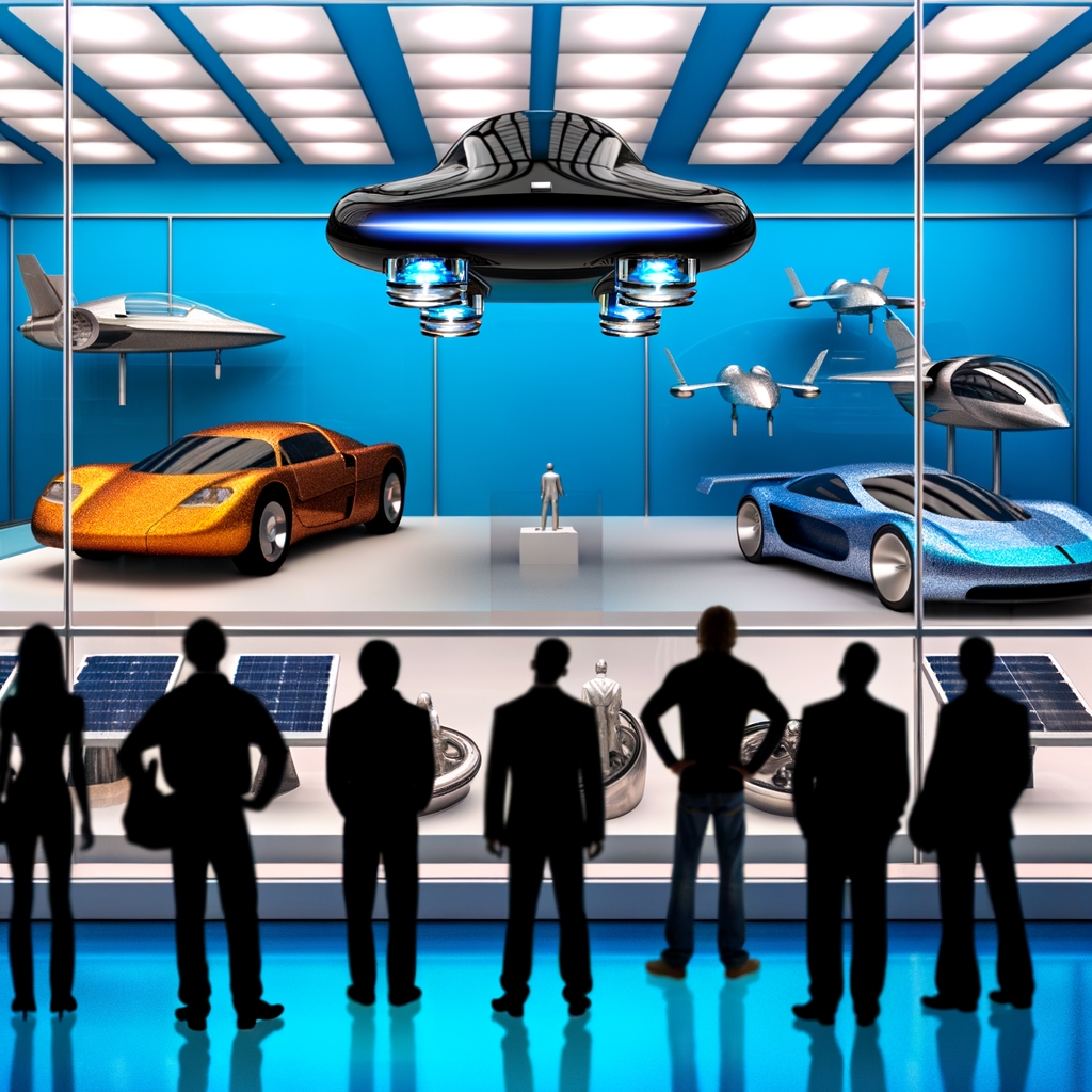 Futuristic cars showcasing innovation on display.