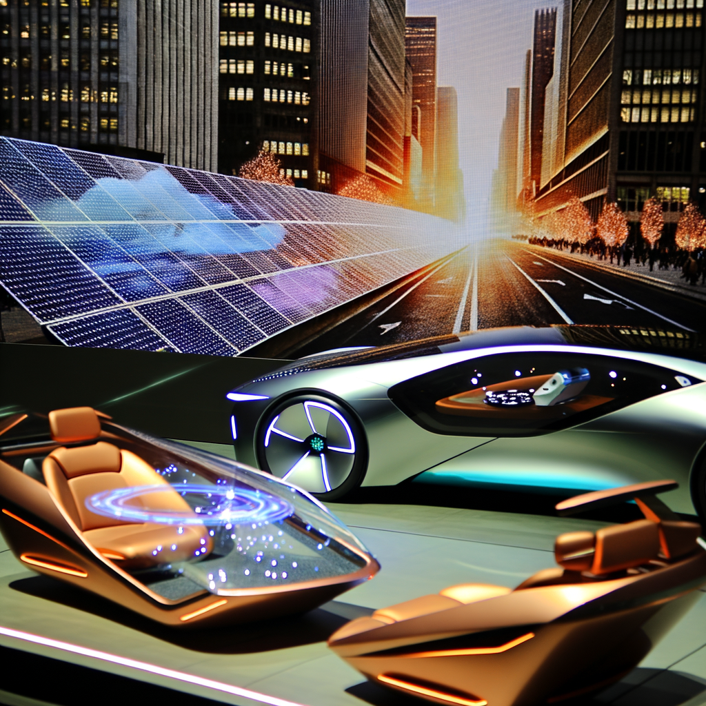 Futuristic cars showcasing technology, luxury, sustainability.