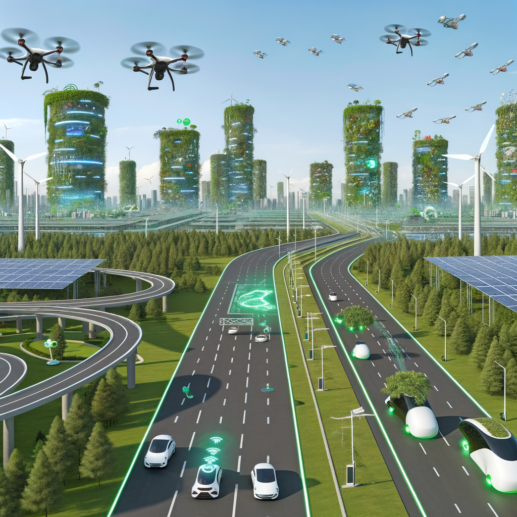 Green future: EVs, smart cities, connectivity.