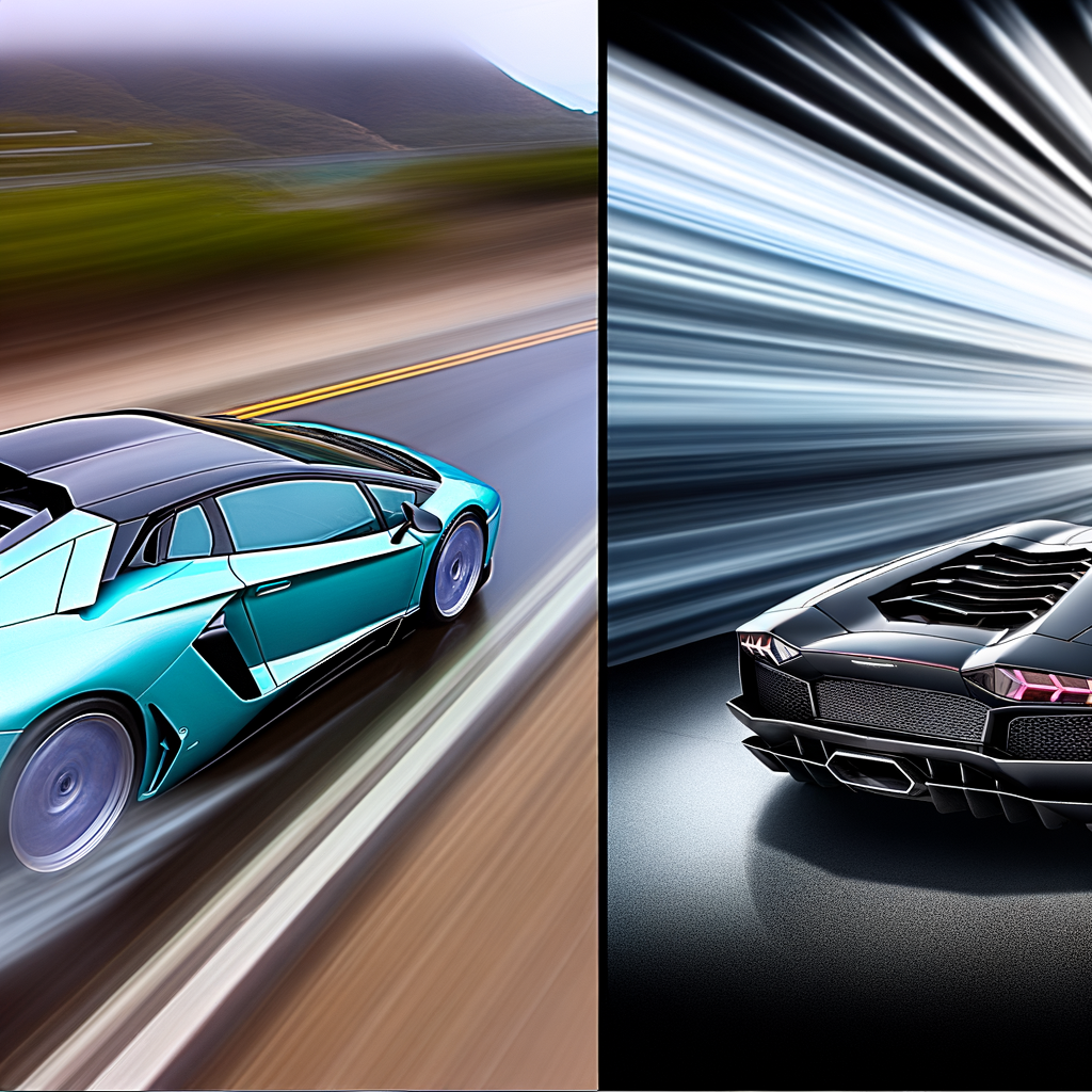 Lamborghini's sleek hybrid supercars in motion.