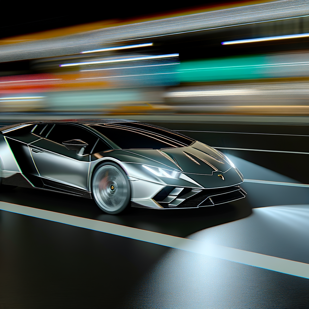 A sleek, futuristic Lamborghini in motion.