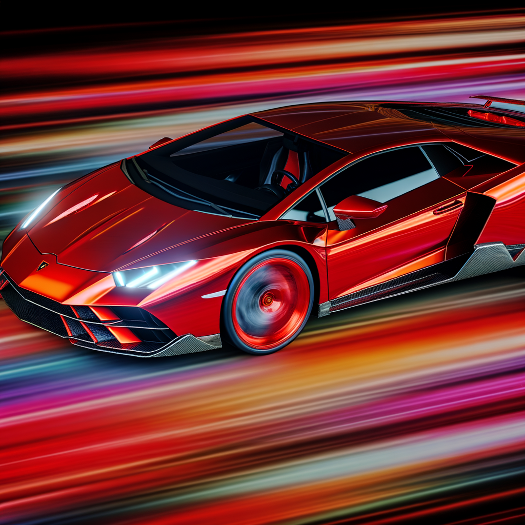 A sleek Lamborghini Revuelto in motion.