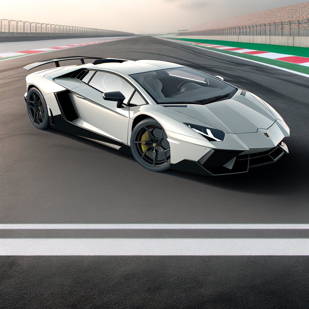 A sleek Lamborghini on a racetrack.