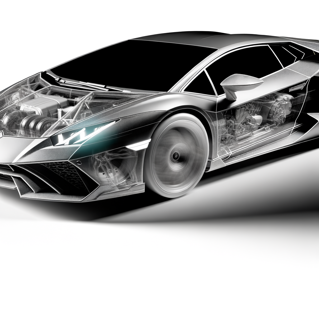 A sleek Lamborghini supercar in motion.