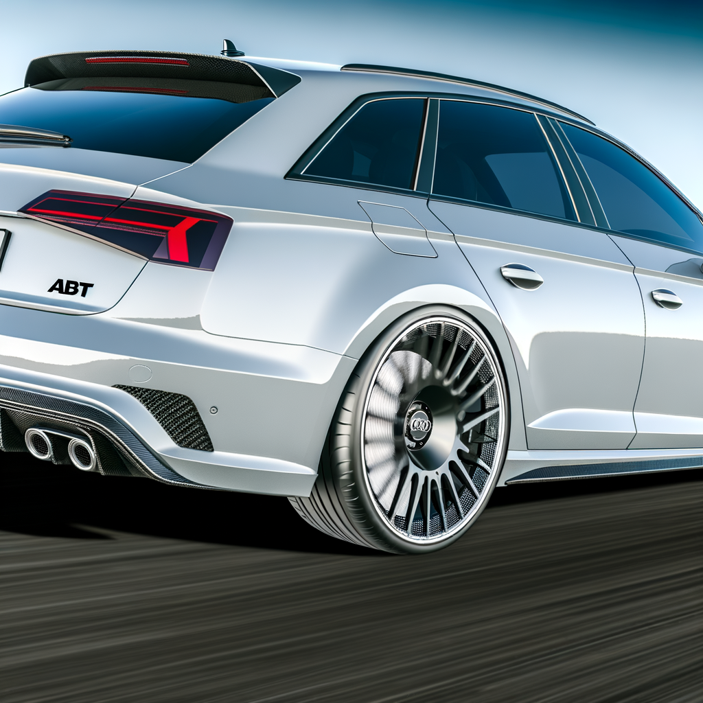 Customized Audi, sleek ABT wheels, dynamic.