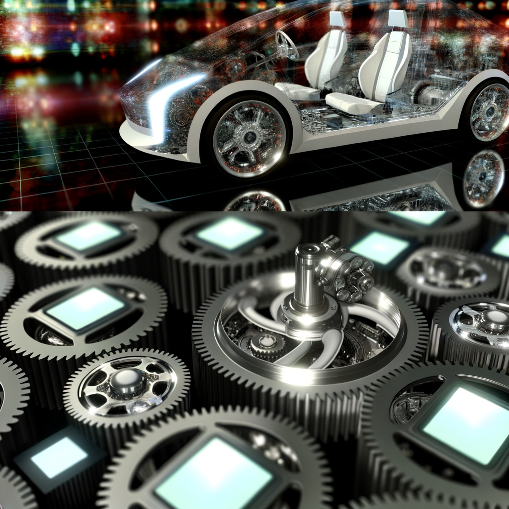 Electric cars, gears, digital screens converge.