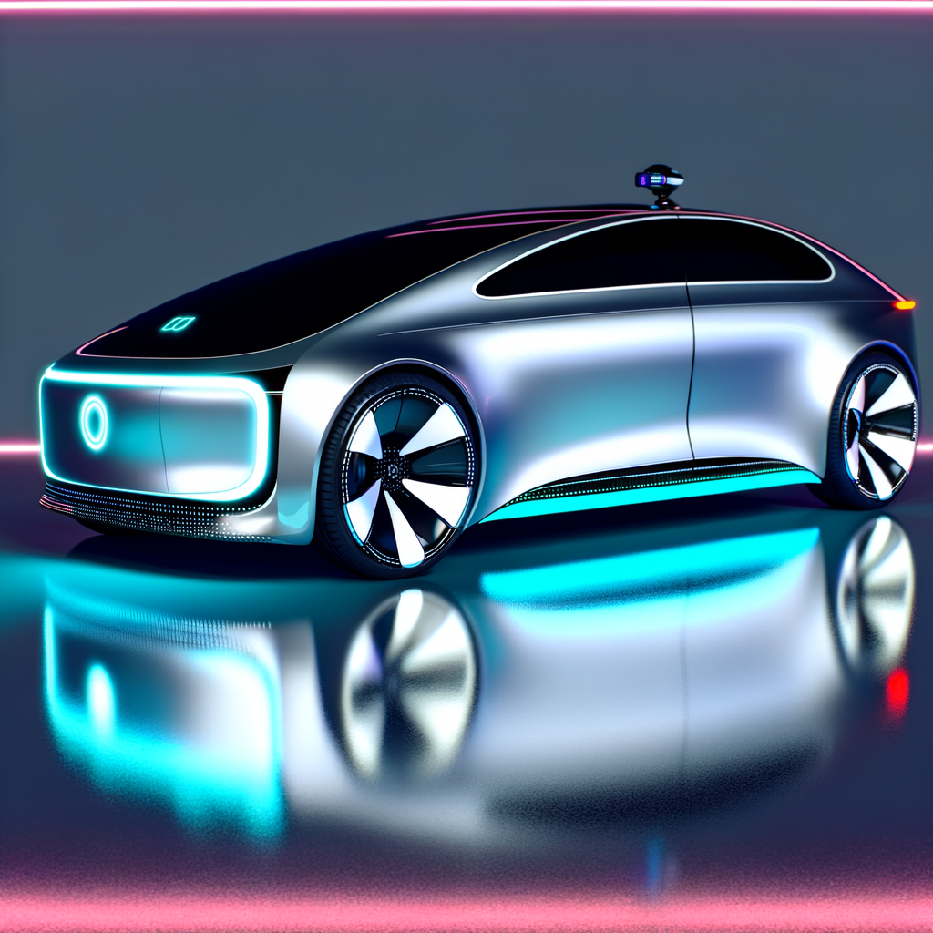 Futuristic BMW car with AI interface.