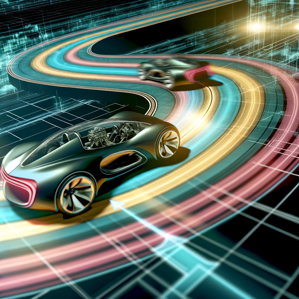 Futuristic cars navigating dynamic industry roadmap.