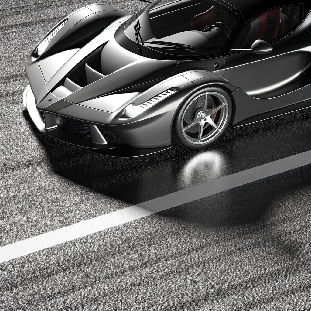 A sleek Ferrari on a racetrack.