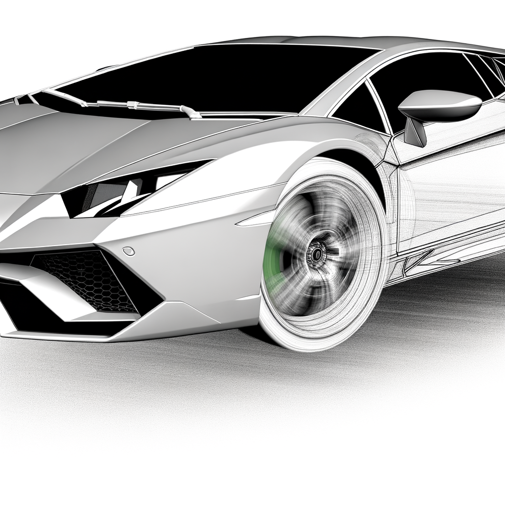 A sleek Lamborghini supercar in motion.