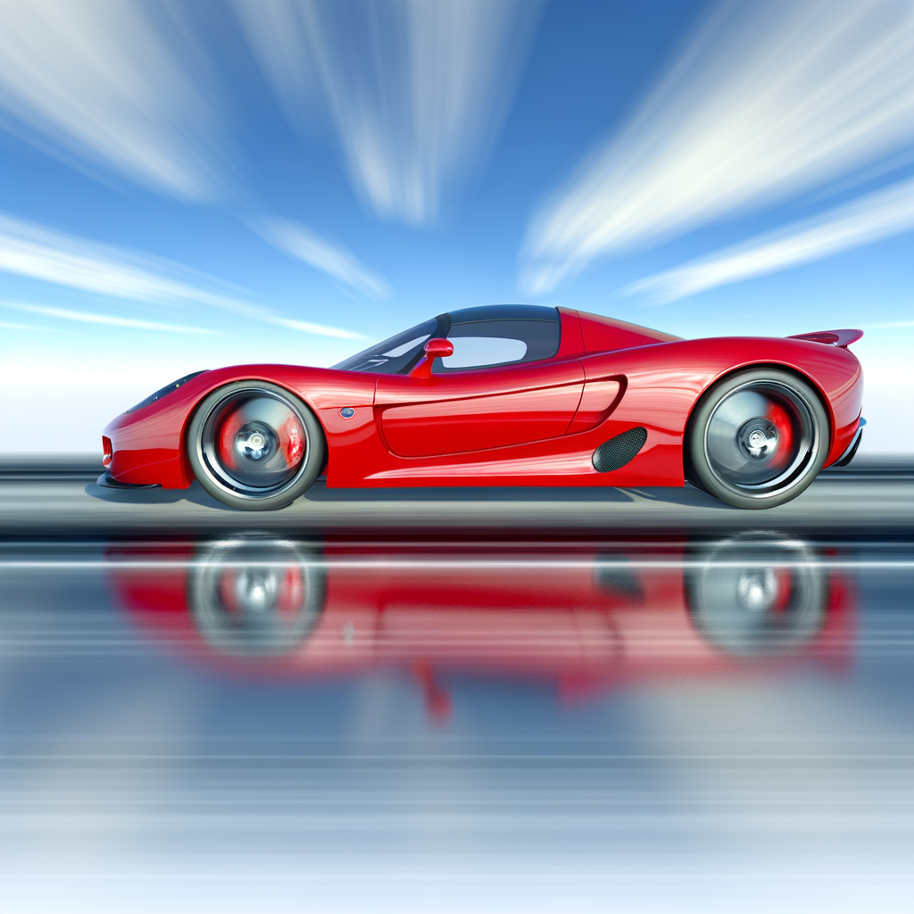 A sleek, red Ferrari in motion.