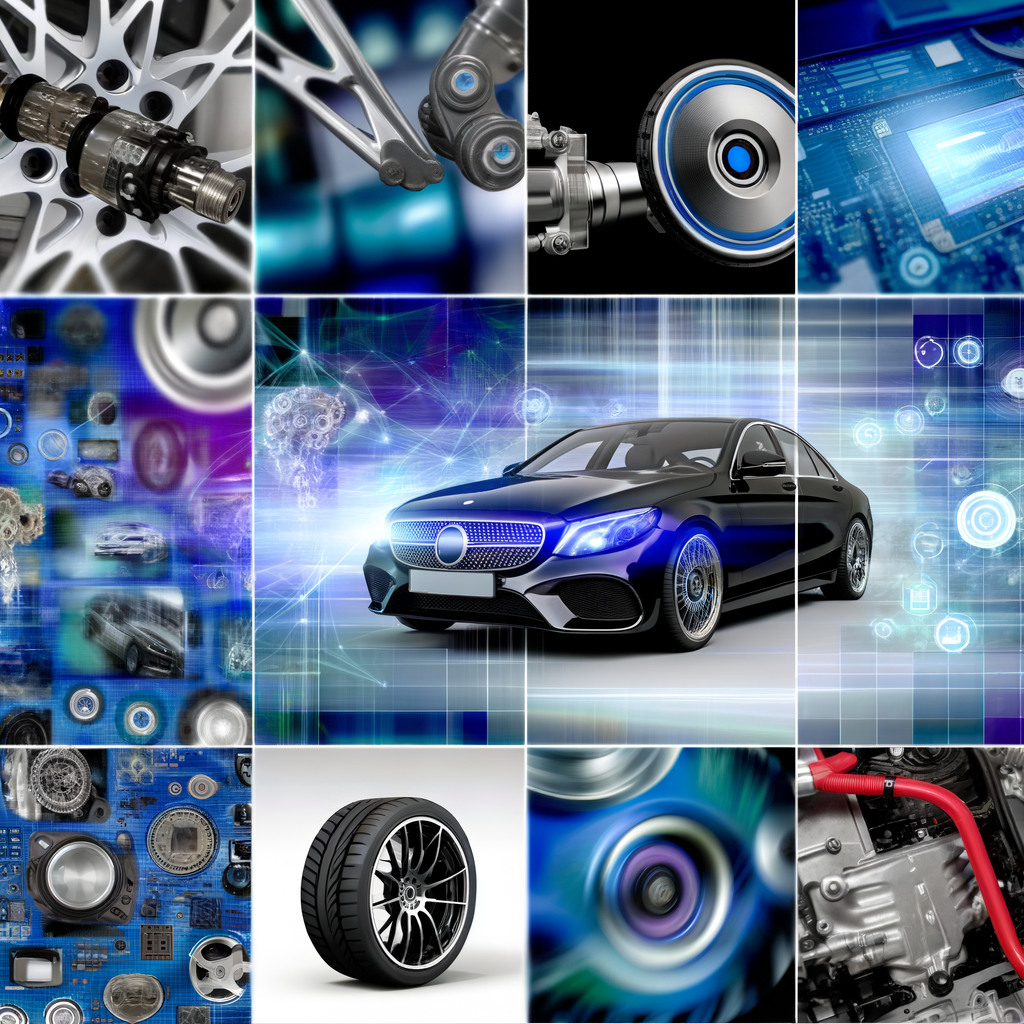 Dynamic automotive industry innovation montage collage.