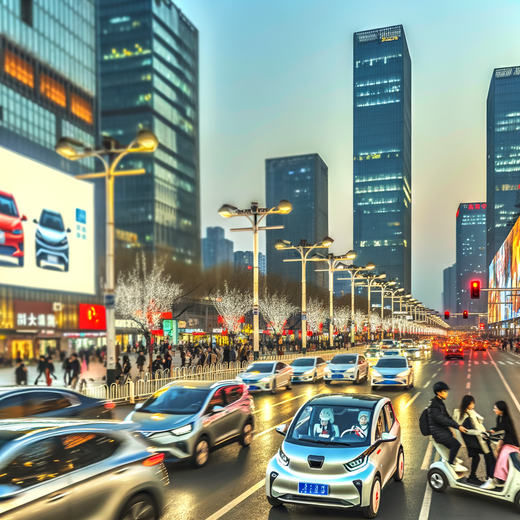 Electric cars dominate China's bustling streets.