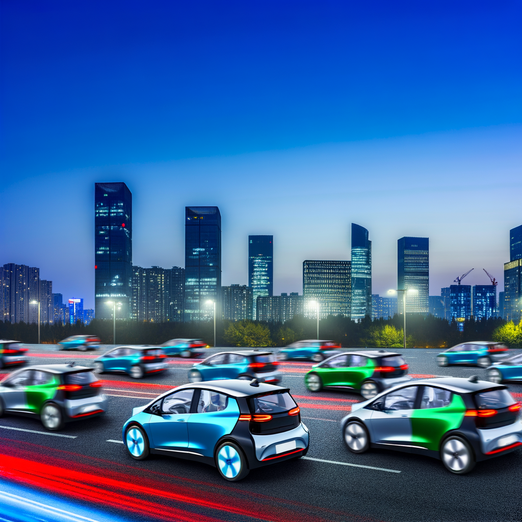 Electric cars dominate China's urban skyline.