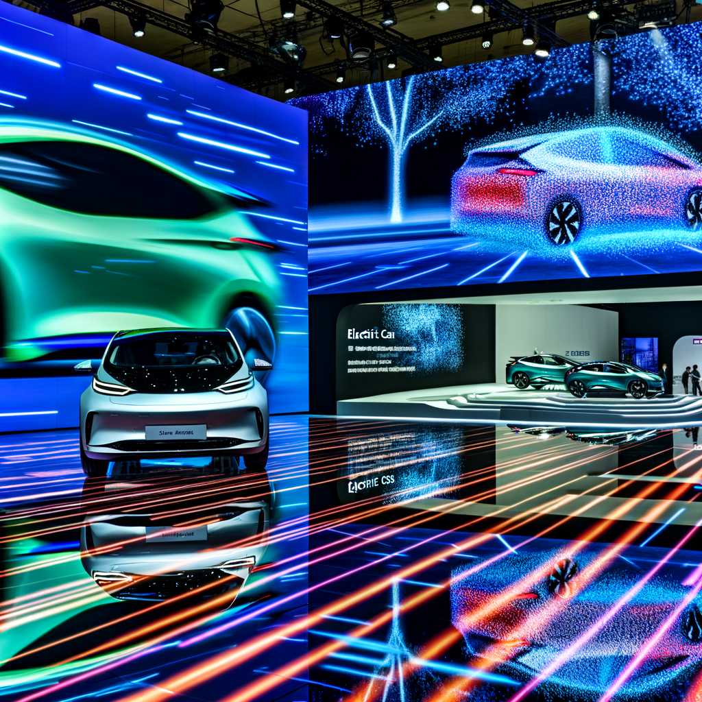 Electric cars lead at futuristic auto show.