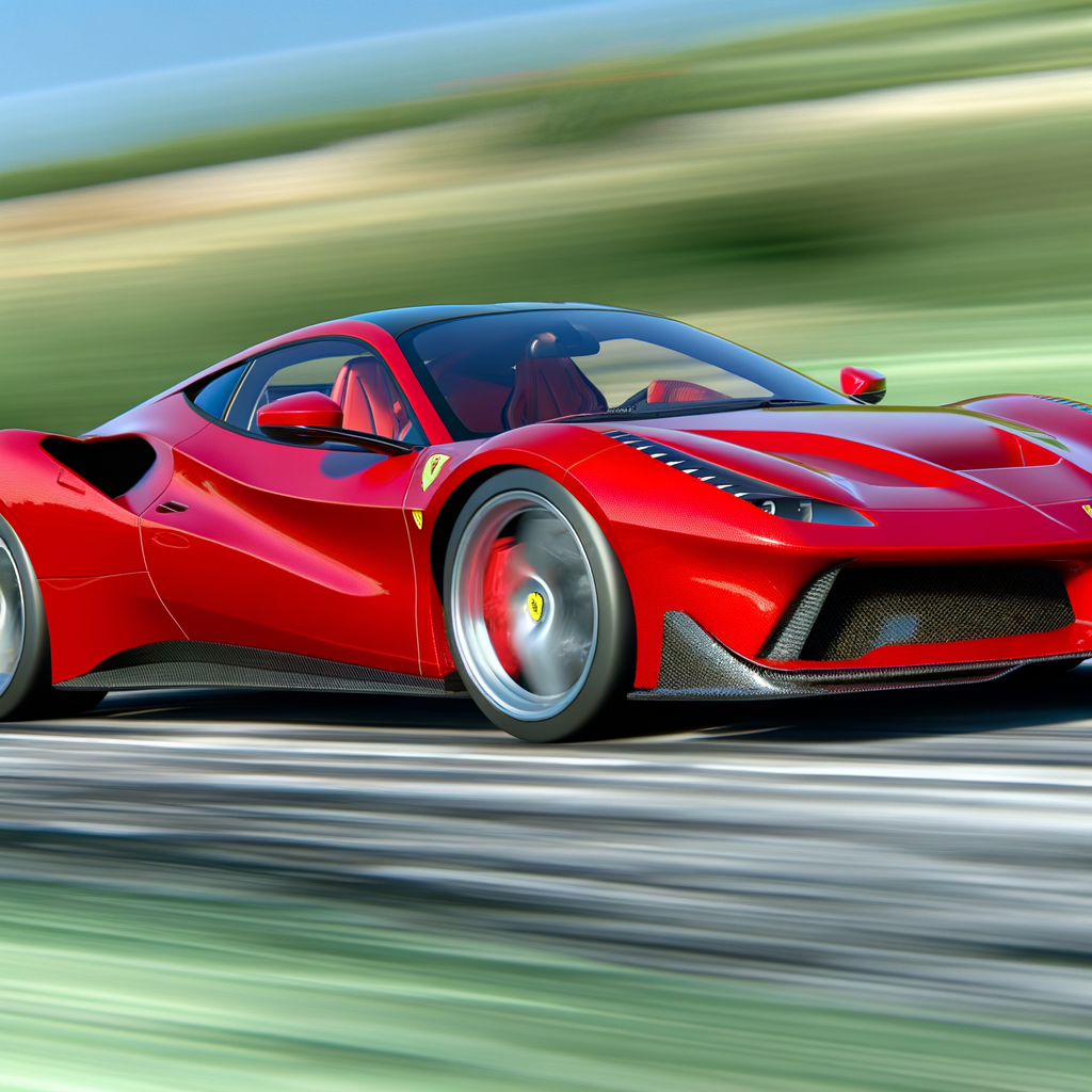 Ferrari SF90 Stradale in dynamic motion.