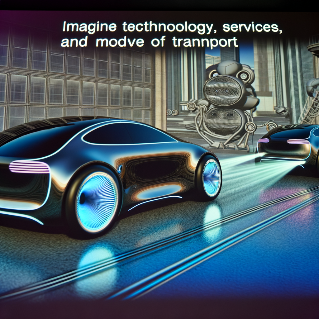 Futuristic cars, technology, and services merge.