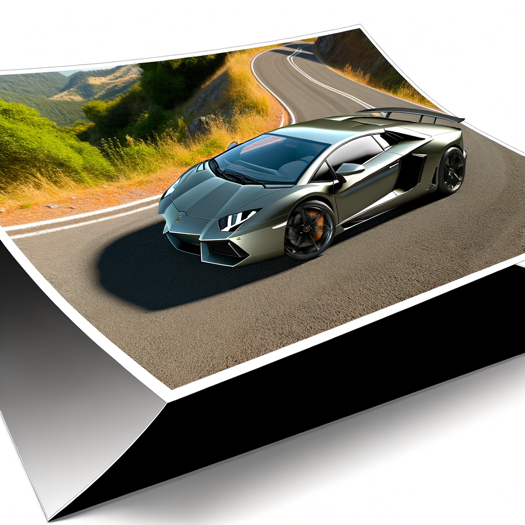 Lamborghini supercar on a winding road.