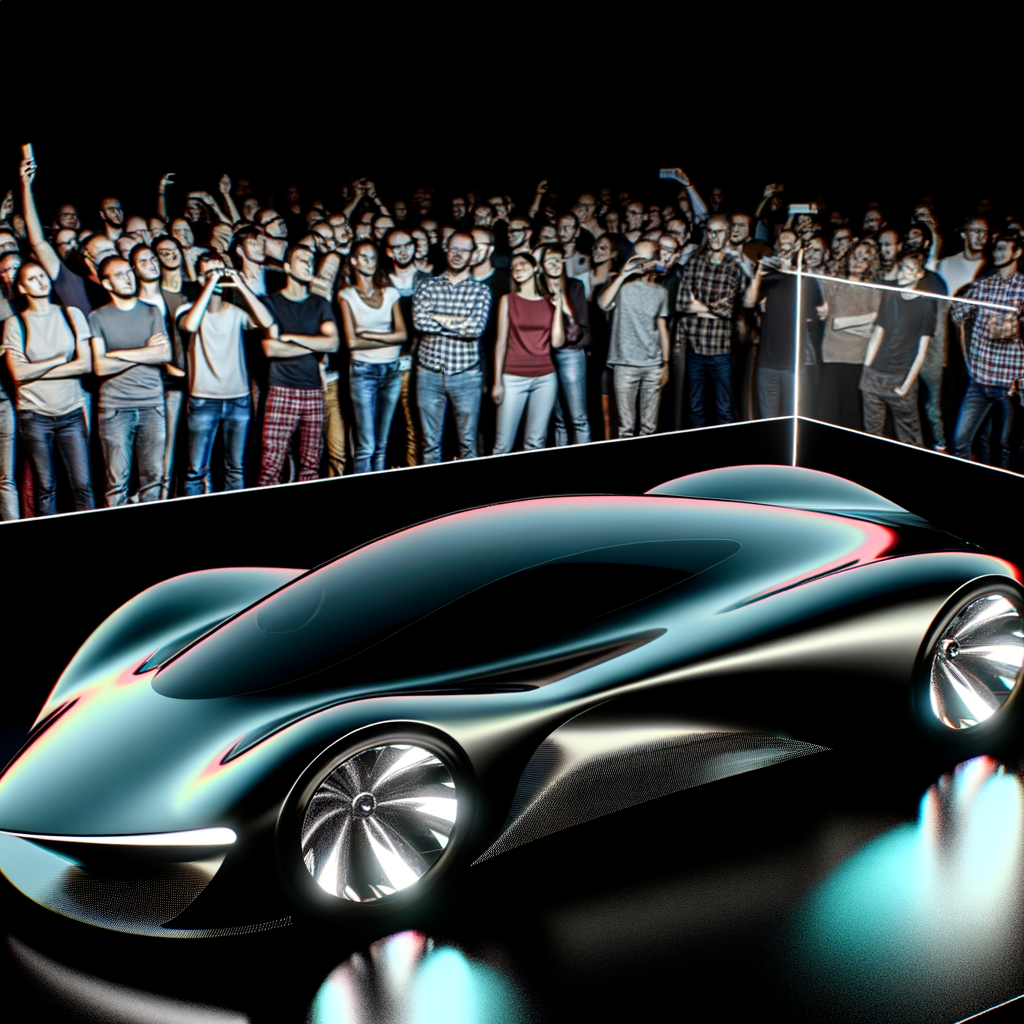 A sleek, futuristic Lamborghini supercar unveiling.