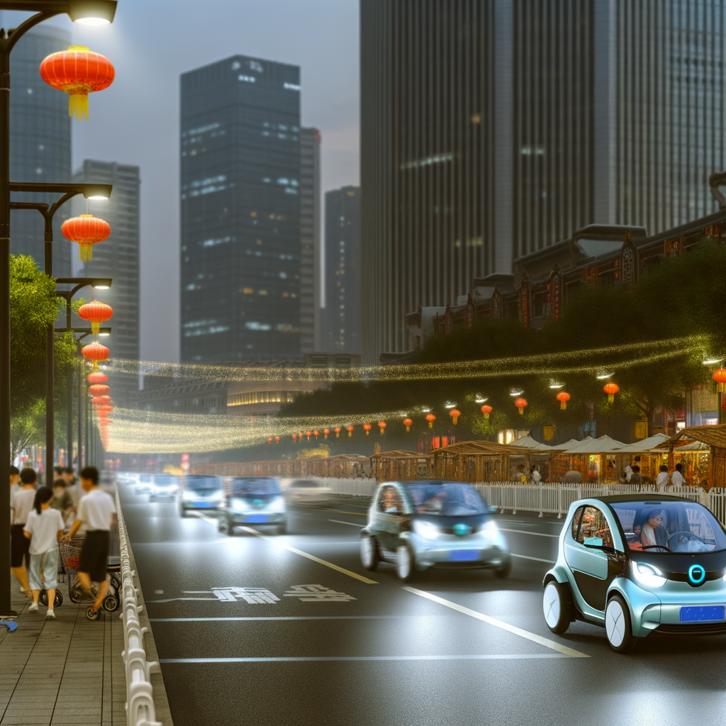 EVs dominate bustling Chinese city streets.