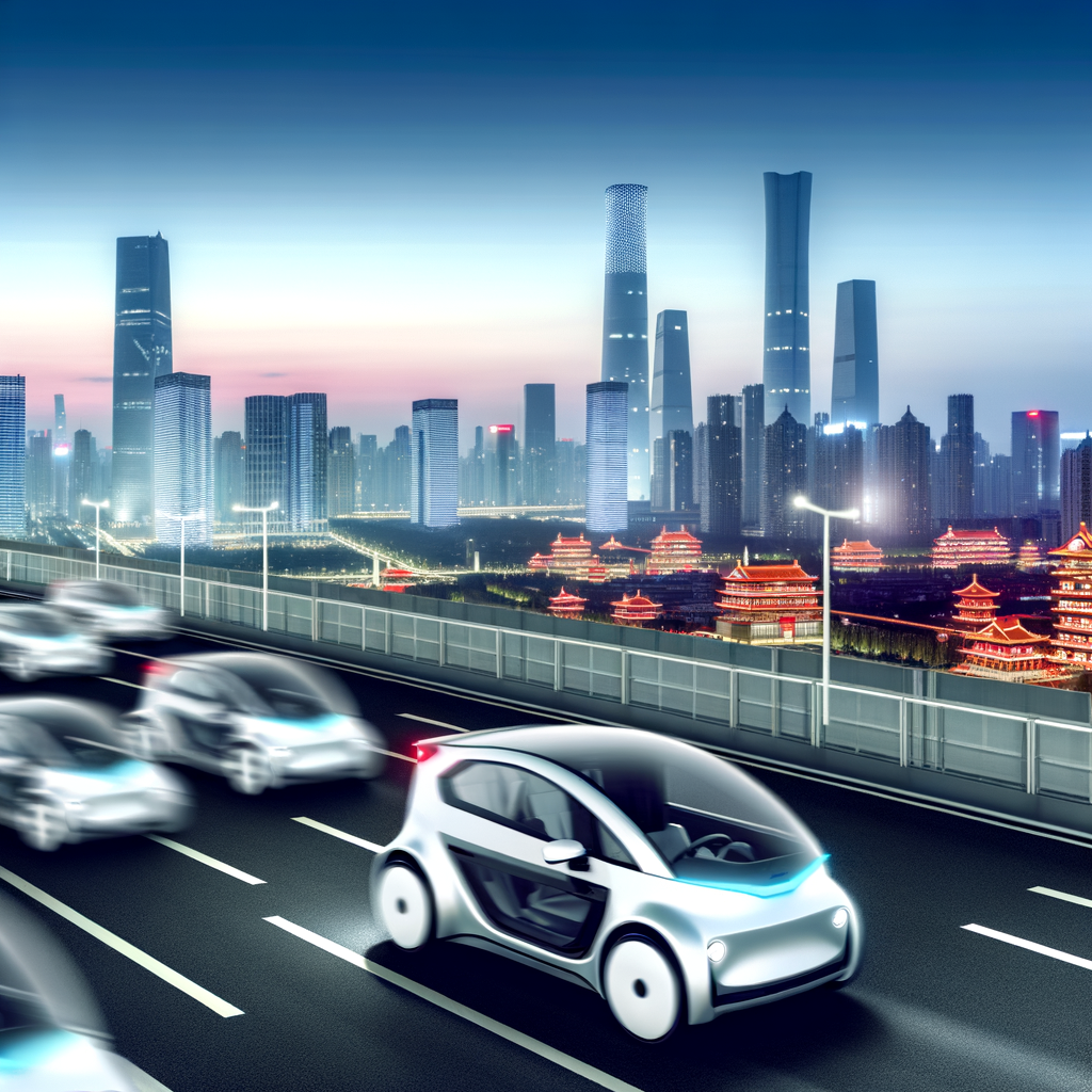 EVs dominate futuristic Chinese cityscape skyline.