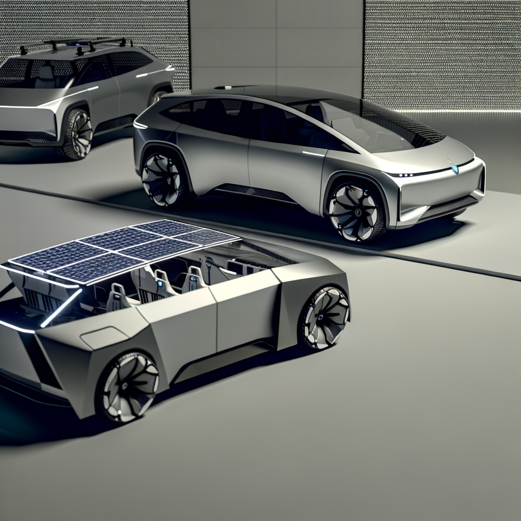 Futuristic cars showcasing innovation and sustainability.