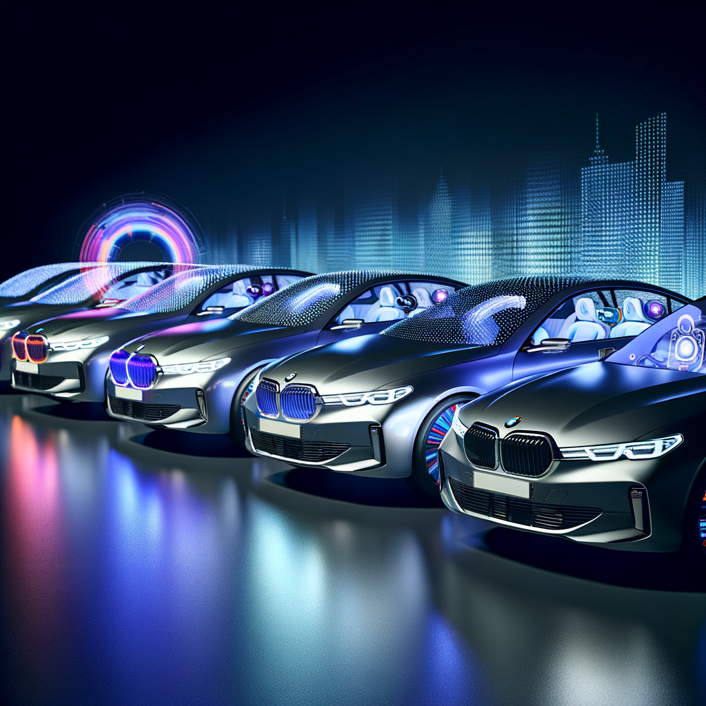 BMW vehicles with futuristic AI-driven features.