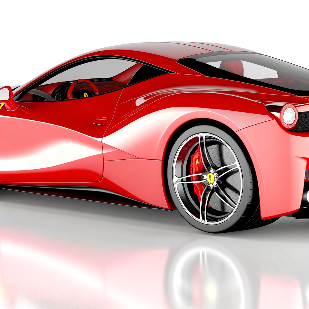 Ferrari supercar, sleek design, blazing speed.