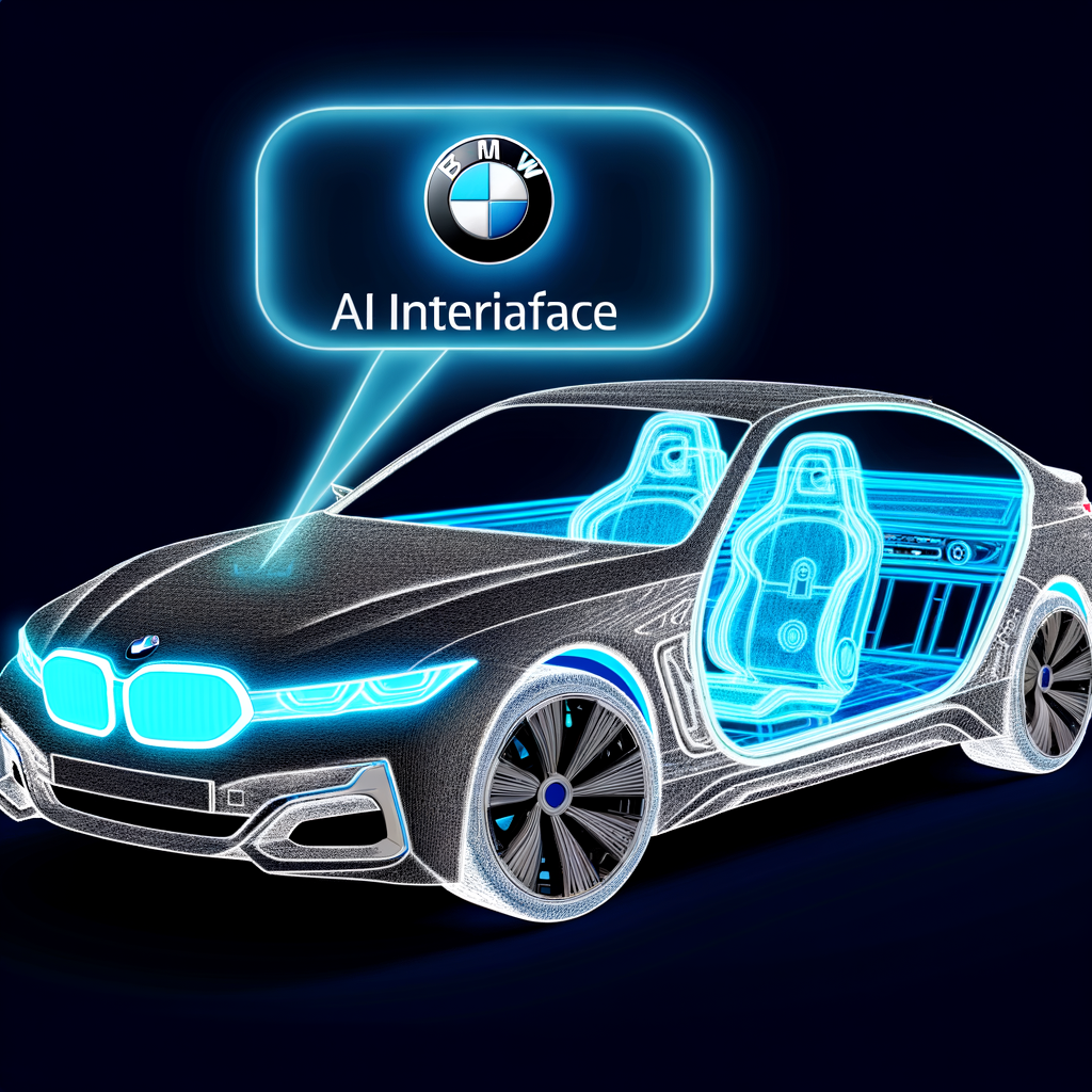 Futuristic BMW car with AI interface.