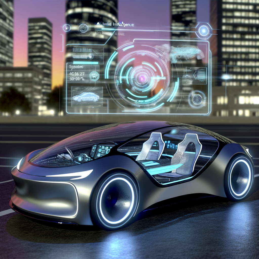 Futuristic BMW car with AI interface.