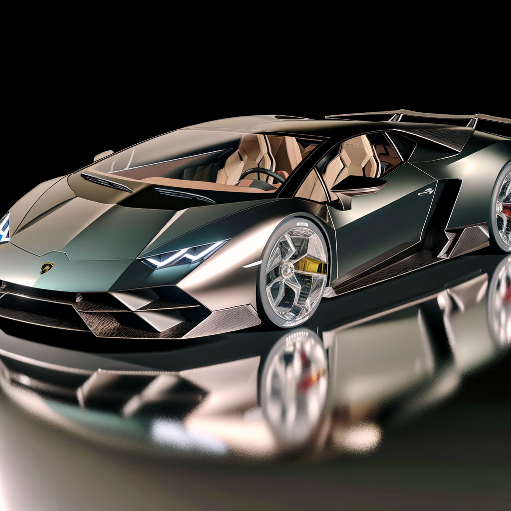 Sleek Lamborghini hybrid supercar with futuristic design.