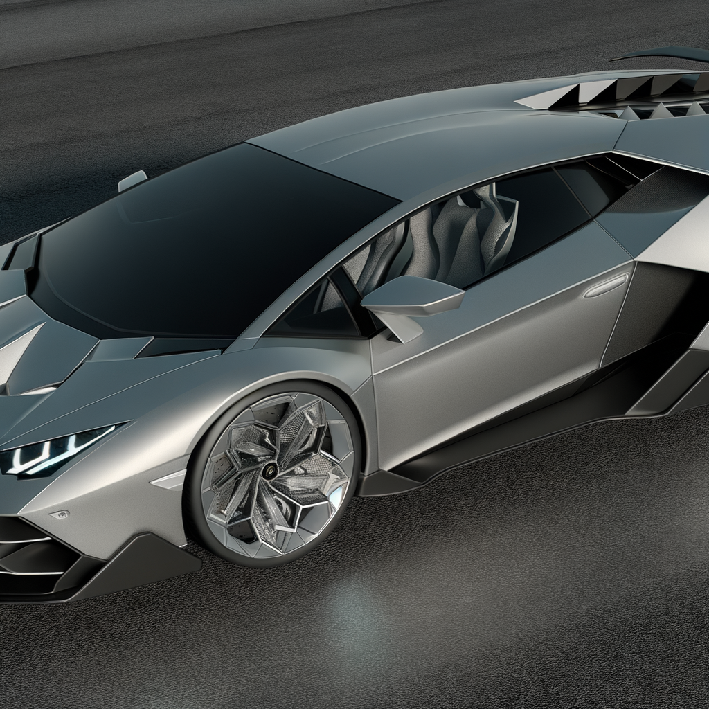 Sleek Lamborghini supercar with futuristic design.