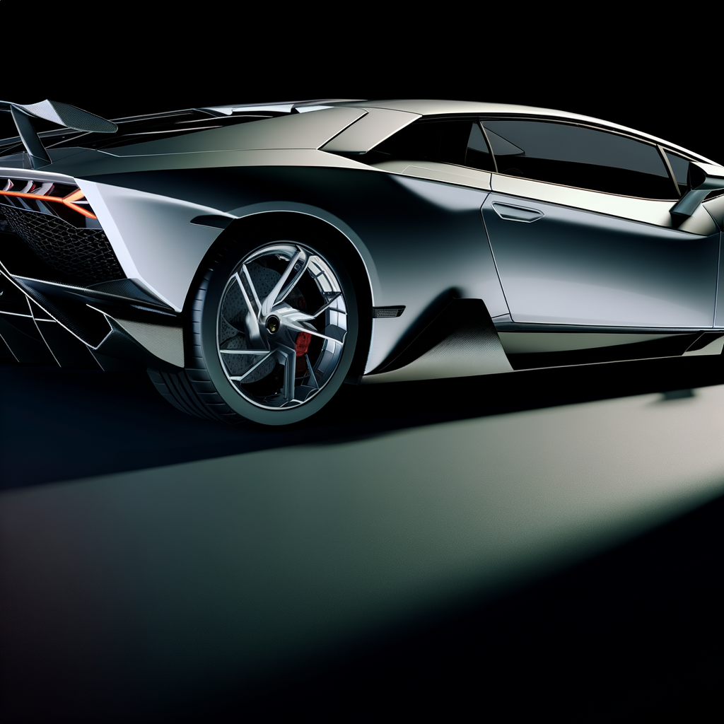 Sleek Lamborghini supercar with futuristic design.