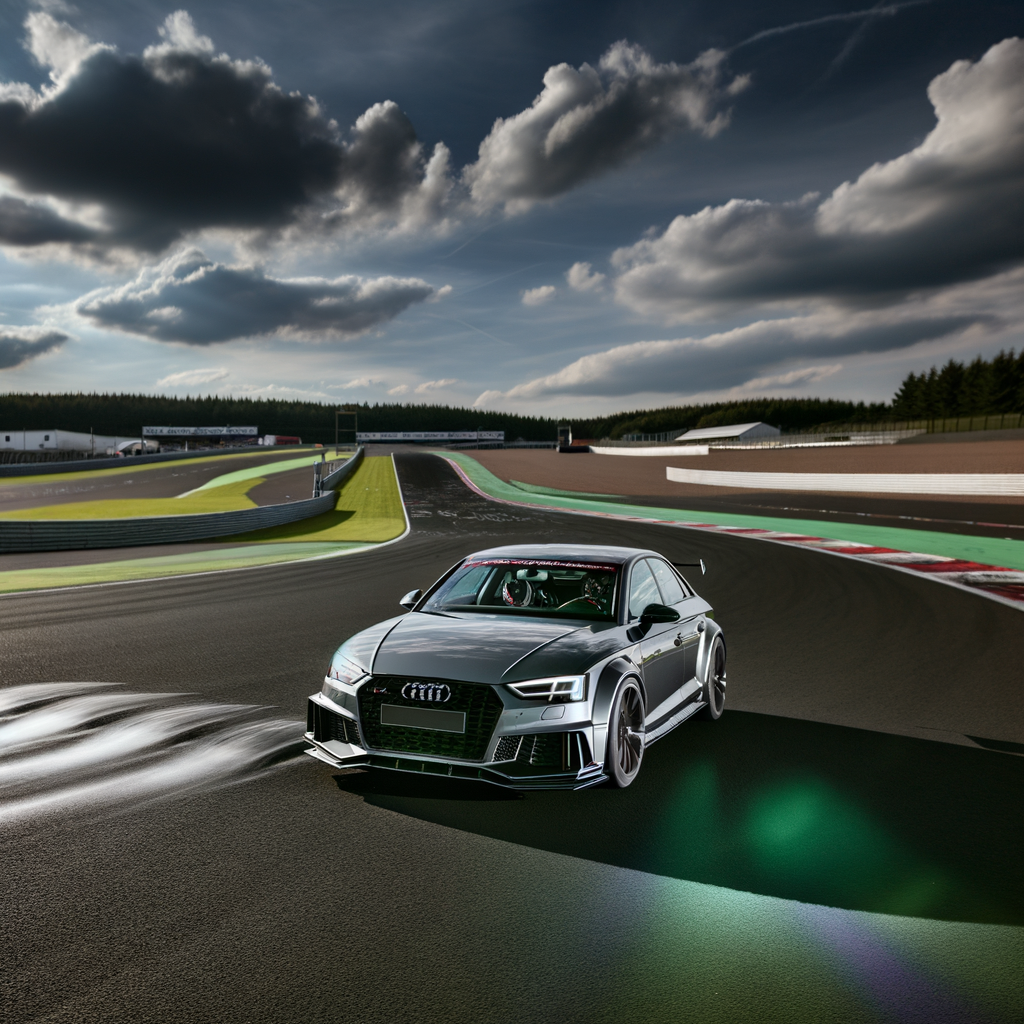 ABT-tuned Audi races on track day.