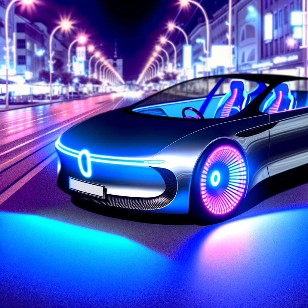 Futuristic BMW car with AI interface.