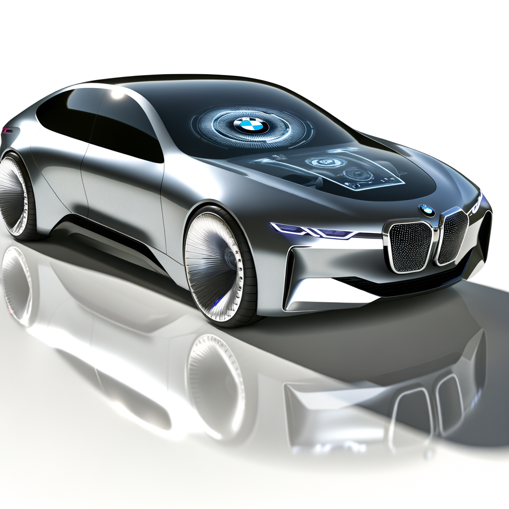 Futuristic BMW car with AI interface.