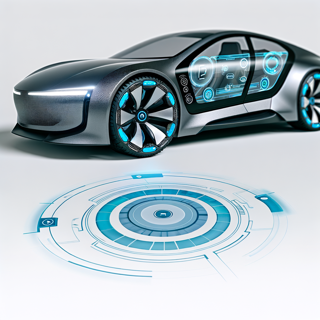 Futuristic BMW car with digital interface.