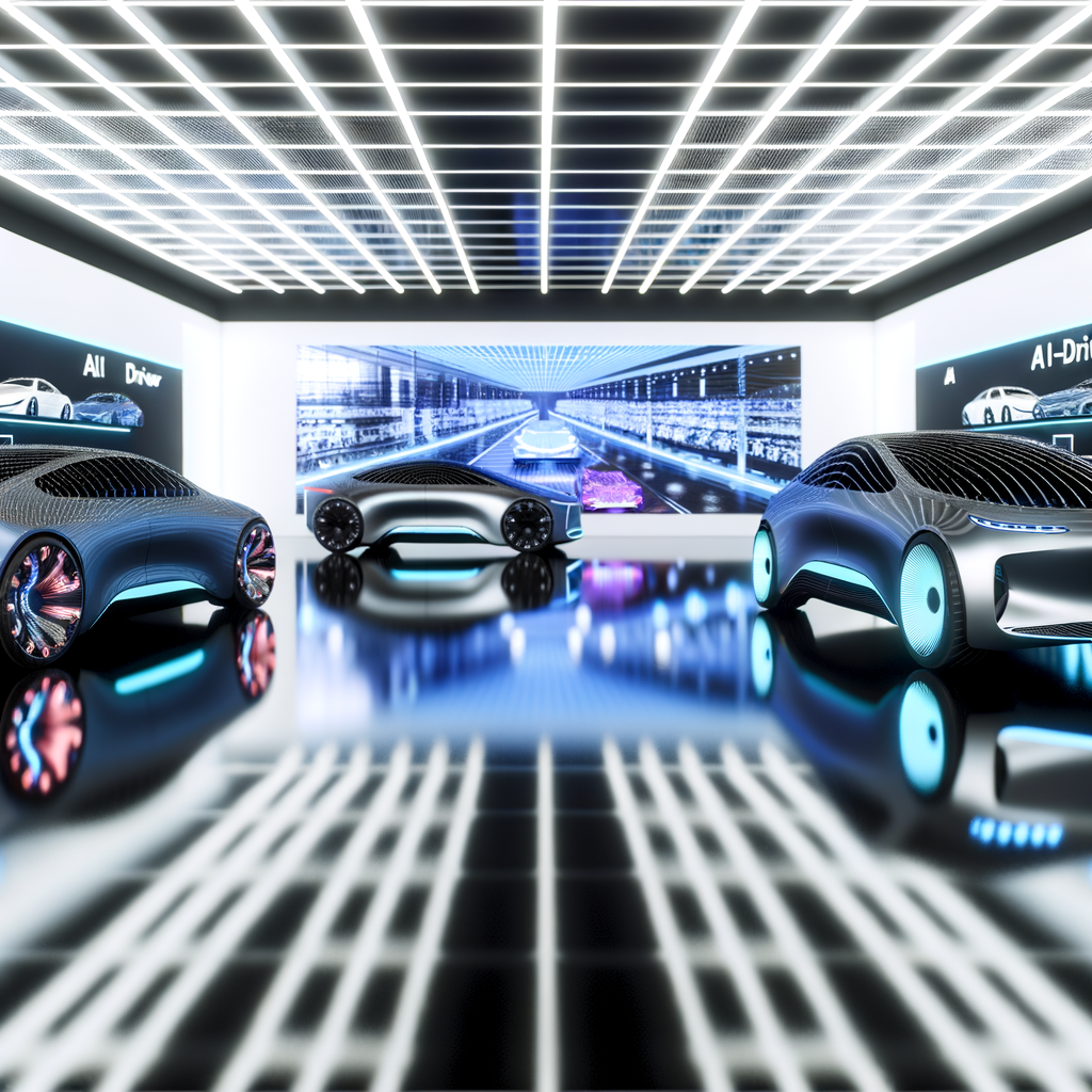 Futuristic BMW showroom showcasing AI-driven models.