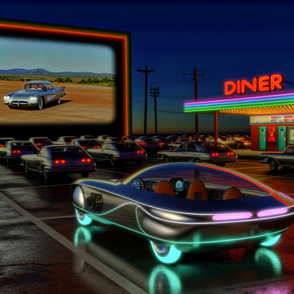 Futuristic cars electrify classic auto landscape.