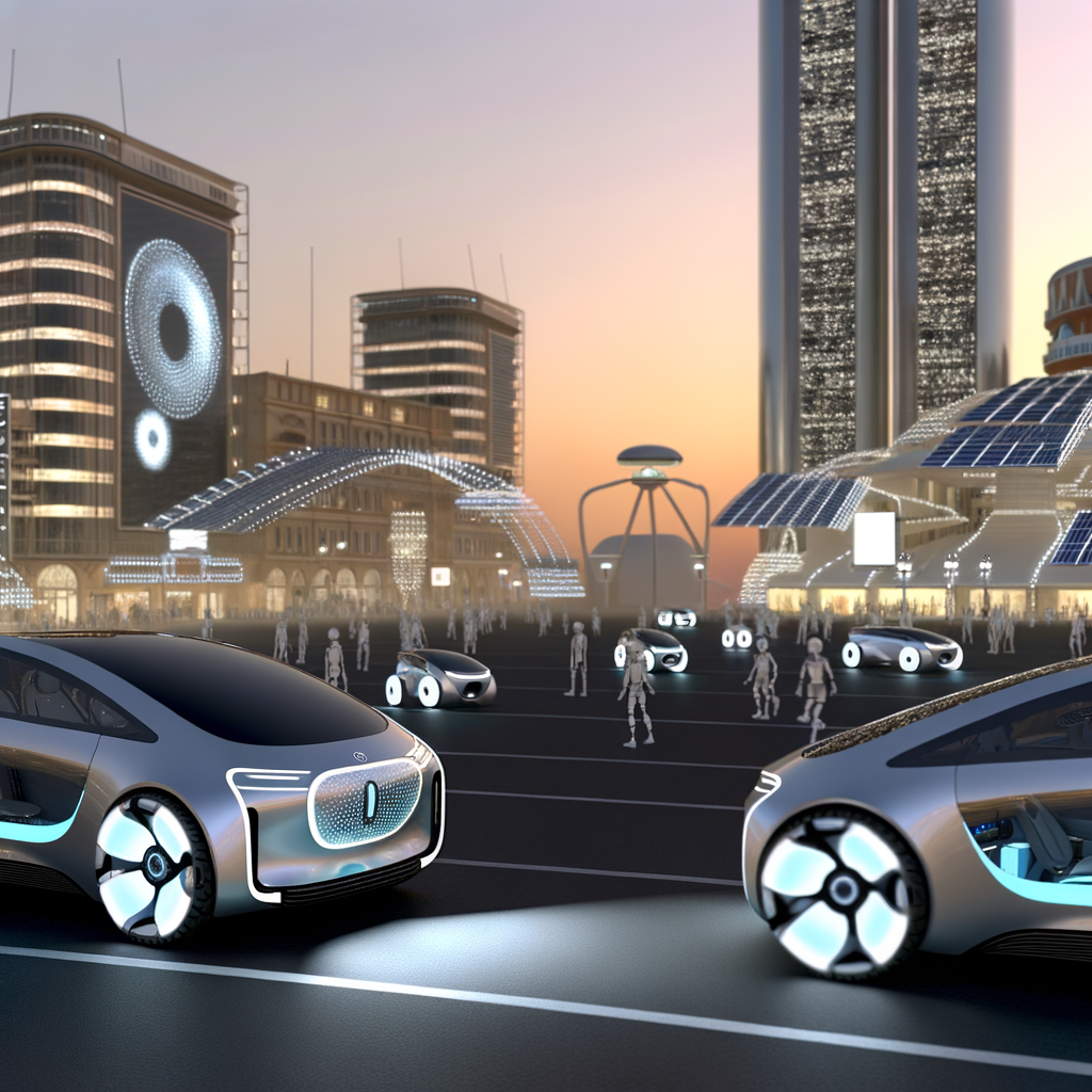 Futuristic cars showcasing technology, design, sustainability.