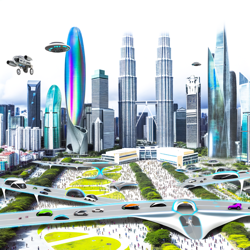 Futuristic cityscape with diverse mobility solutions.